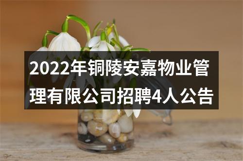 2022年铜陵安嘉物业管理有限公司招聘4人公告 图片