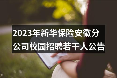 2023年新华保险安徽分公司校园招聘若干人公告 图片